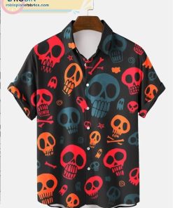 Halloween Skull Casual Short Sleeve Hawaiian Shirts