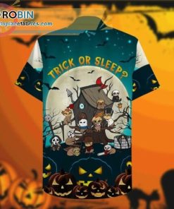 halloween trick or sleep casual short sleeve hawaiian shirts 224 4678t
