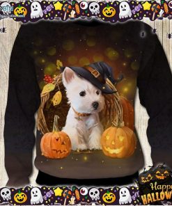 Halloween West Highland White Terrier Pumpkin Ugly Sweater