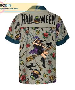 halloween witches night shirt for casual short sleeve hawaiian shirts 222 Xq58b