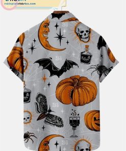 halloweens casual shirts pumpkin 26 bat printed casual short sleeve hawaiian shirts 221 VZojM