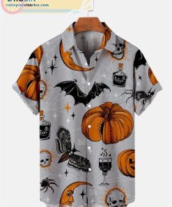 Halloween’s Casual Shirts pumpkin & bat Printed Casual Short Sleeve Hawaiian Shirts Halloween’s Casual Shirts pumpkin & bat Printed Casual Short Sleeve Hawaiian Shirts