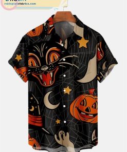 Halloween’s Shirt Pumpkin Animal Casual Short Sleeve Hawaiian Shirts