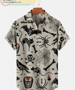 happy halloween graphic print short sleeve casual short sleeve hawaiian shirtss 124 87BBH