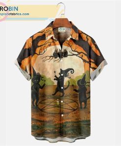 happy halloween print short sleeve casual short sleeve hawaiian shirts 122 SDbBh