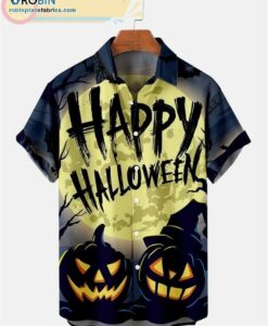 happy halloween pumpkin print short sleeve shirt 121 MqFwq