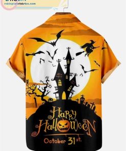 Happy Halloween Seersucker Wrinkle Free Short Sleeve Shirt