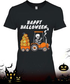 Happy Halloween Skeleton Riding Tractor Toddler Shirt