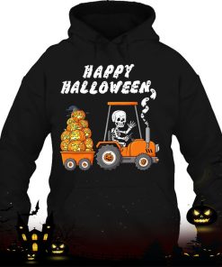 happy halloween skeleton riding tractor toddler shirt 426 dAUgf