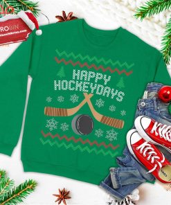 Happy Hockeydays Ugly Christmas Sweater Hockey