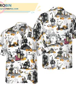 haunted houses halloween casual short sleeve hawaiian shirts 218 aigOF