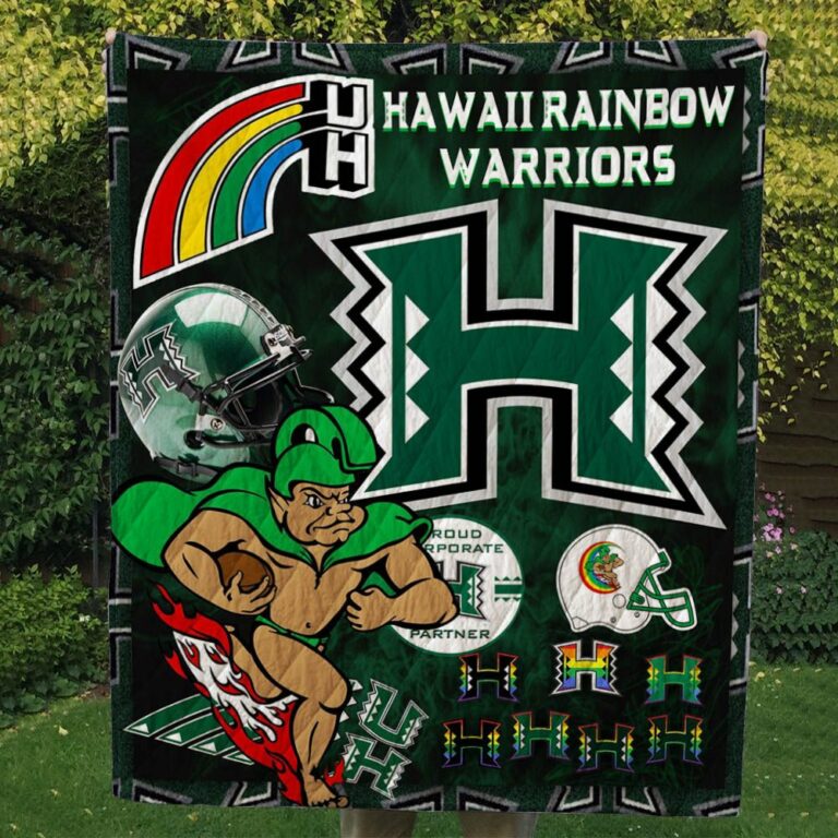 Hawaii Rainbow Warriors Quilt Blanket #1