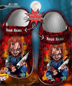 Halloween Clogs – Personalized Horror Halloween Horror Movies Chucky Wanna Play Crocs Shoes Halloween Clogs – Personalized Horror Halloween Horror Movies Chucky Wanna Play Crocs Shoes