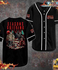 Horror Movie Characters Black Baseball Jersey Shirt