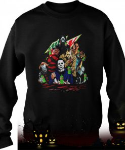 horror movie characters drink mountain dew halloween 2022 shirt 1401 uhnAM