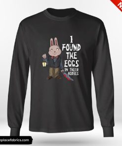 Horror Movie I Found The Eggs In Their Bodies Scary Easter Bunny Costume Shirt
