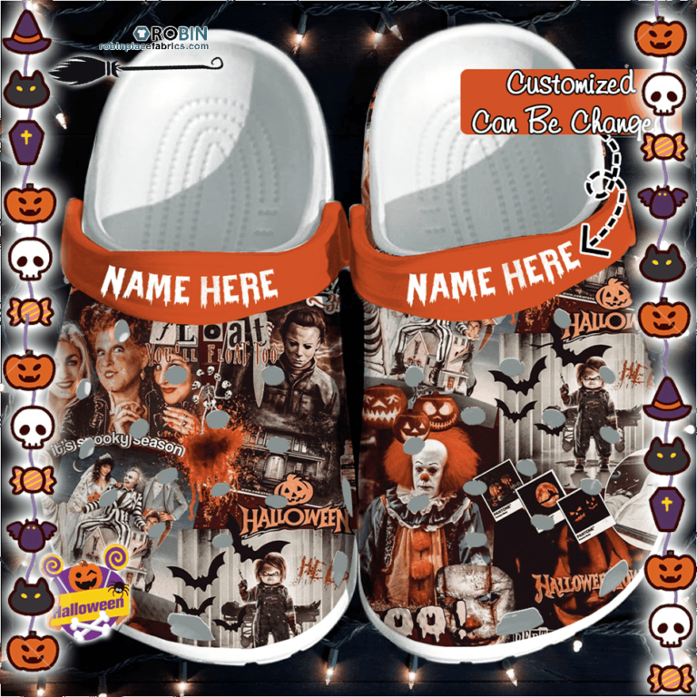 Halloween Clogs Personalized Horror Movie Spooky Season Crocs Shoes