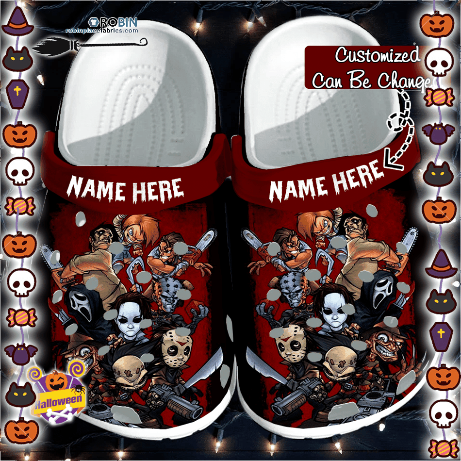 Halloween Clogs Personalized Horror Movies Clogs Crocs Shoes   Horror Movies Clogs Crocs Shoes WT4RJ 