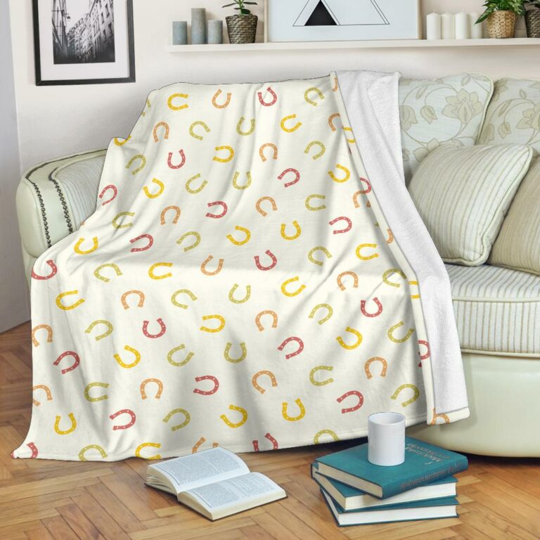 Horseshoes Pattern Print Design 02 Premium Blanket
