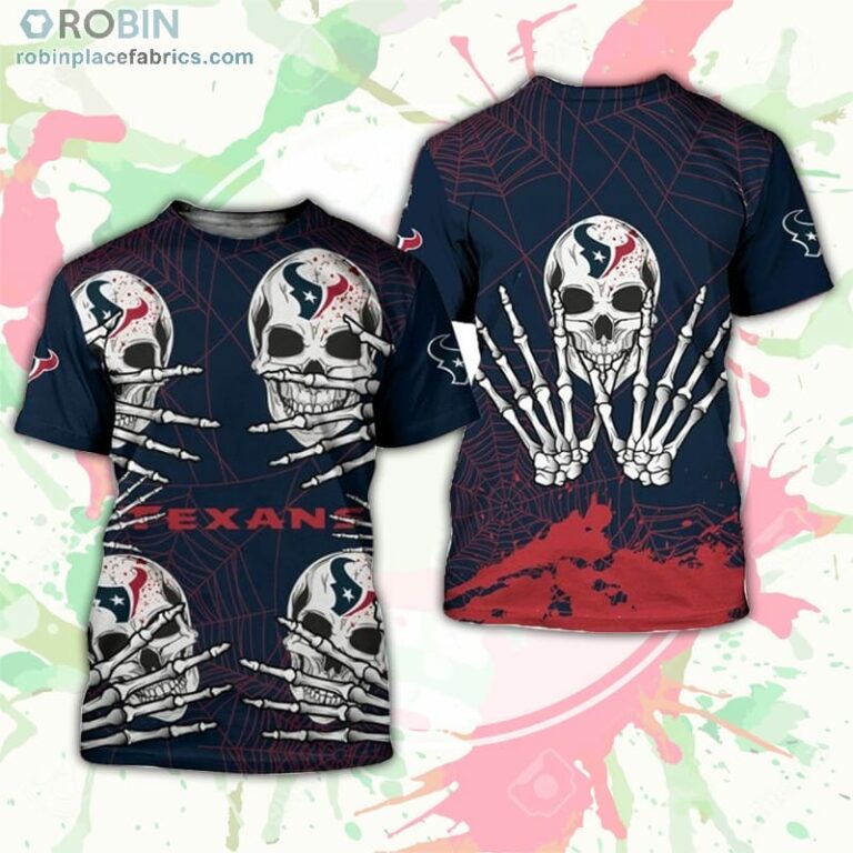 Houston Texans T-Shirt Skull For Halloween Graphic – AOP Tshirt