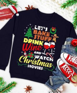 i just want to drink wine watch christmas movies xmas lover ugly christmas sweatshirt 1 JV78U