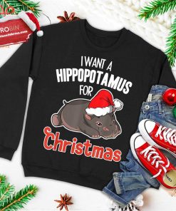 i want a hippopotamus for christmas xmas hippo ugly christmas sweatshirt 1 v85Pv