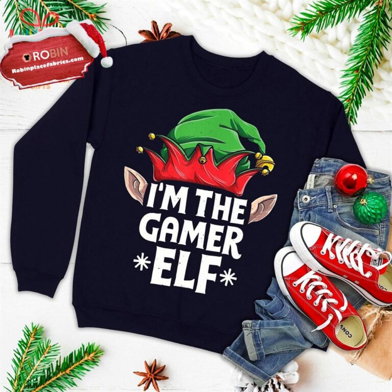 I’m The Gamer Elf Funny Christmas Family Matching Pajamas Ugly Christmas Sweatshirt