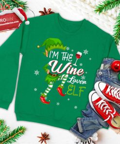 im the wine lover elf matching family christmas ugly christmas sweatshirt 3 fMw9X