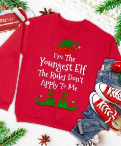 I’m The Youngest Elf Family Matching Funny Christmas Ugly Christmas Sweatshirt