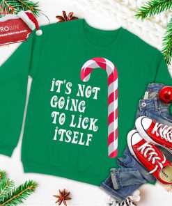 its not going to lick itself adult funny christmas ugly christmas sweatshirt 1 mZ6Zn