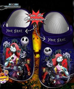 Halloween Clogs – Personalized Jack & Sally in Love Nightmare Before Christmas Crocs Shoes