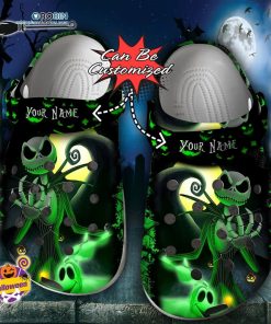 Halloween Clogs – Personalized Jack Skellington Green Nightmare Before Christmas Crocs Shoes