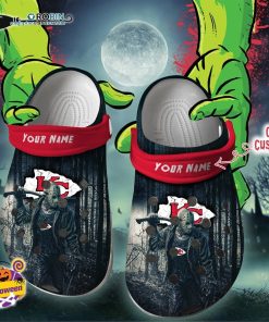 Halloween Clogs – Personalized Kansas City Chiefs Friday the 13th Horror Character Crocs Shoes