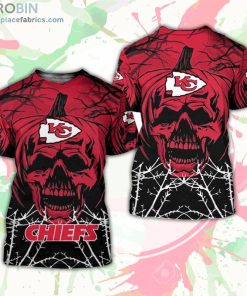Kansas City Chiefs T-Shirt Halloween Pumpkin Skull – AOP Tshirt Kansas City Chiefs T-Shirt Halloween Pumpkin Skull – AOP Tshirt