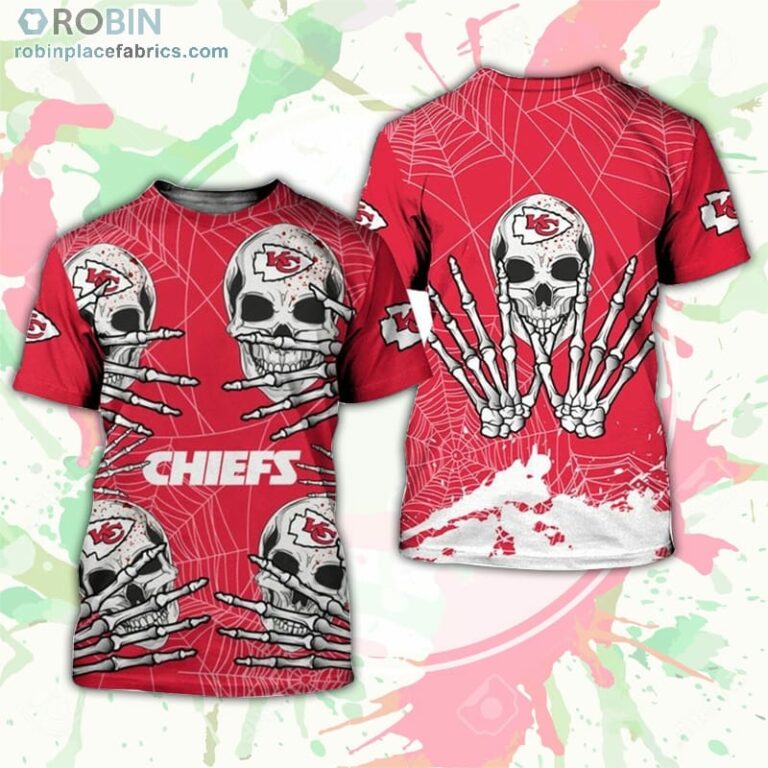 Kansas City Chiefs T-Shirt Skull For Halloween Graphic – AOP Tshirt