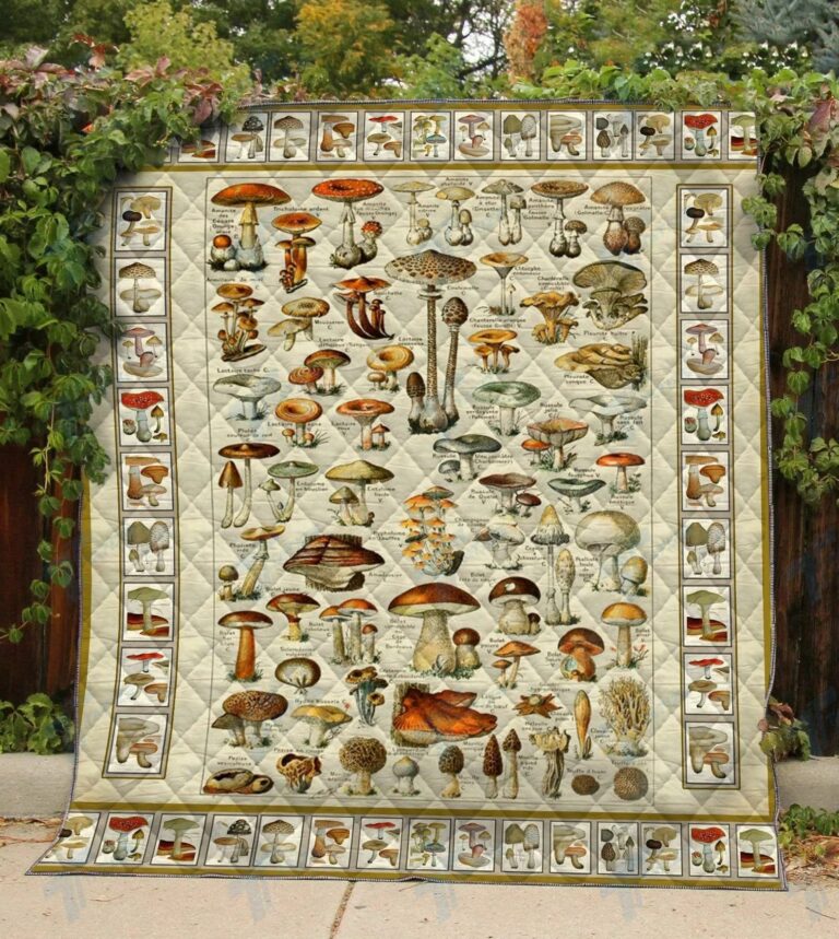 Kinds Of Mushrooms  Premium Quilt Blanket