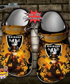 Halloween Clogs – Personalized Las Vegas Raiders Halloween Light Nightmare Before Christmas Crocs Shoes