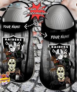 Halloween Clogs – Personalized Las Vegas Raiders Horror Movie Crocs Shoes