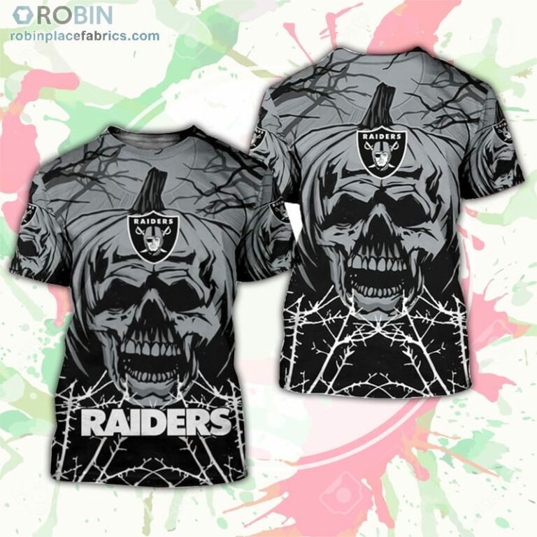 Las Vegas Raiders T-Shirt Halloween Pumpkin Skull – AOP Tshirt