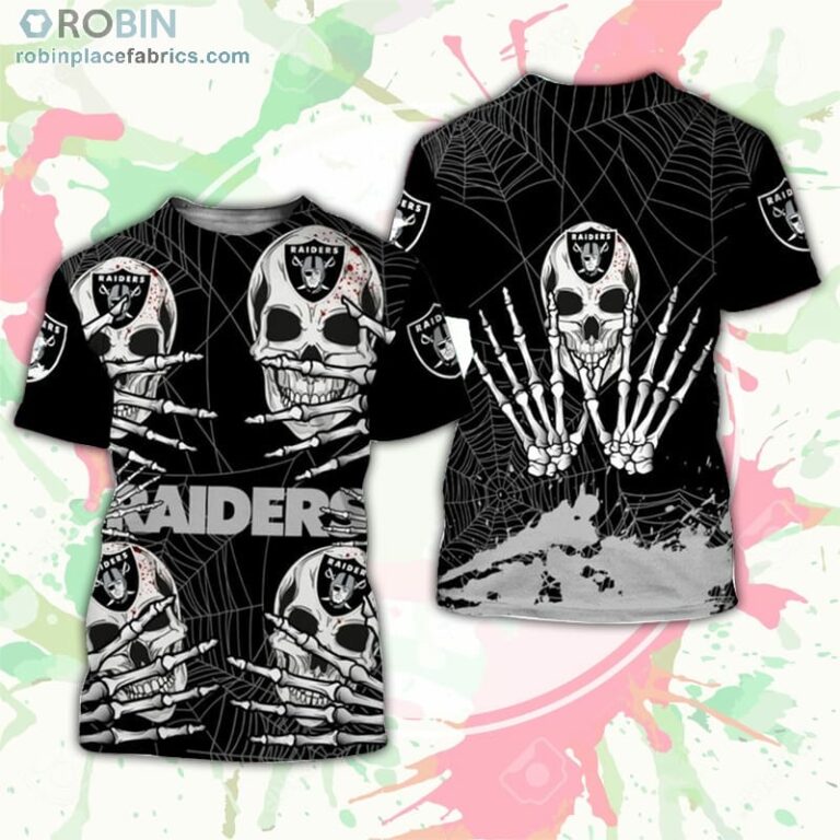 Las Vegas Raiders T-Shirt Skull For Halloween Graphic – AOP Tshirt