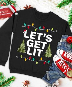 lets get lit funny christmas drinking xmas lights ugly christmas sweatshirt 4 kL7Up