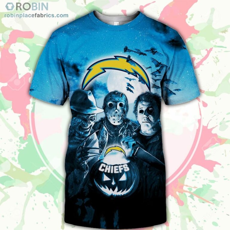 Los Angeles Chargers T-Shirt Halloween Horror Night – AOP Tshirt