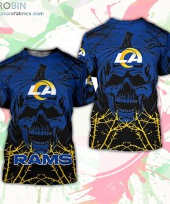 Los Angeles Rams T-Shirt Halloween Pumpkin Skull – AOP Tshirt