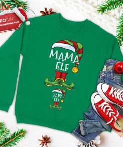 mama and baby elf pregnancy matching family christmas pajama ugly christmas sweatshirt 1 7HpAw