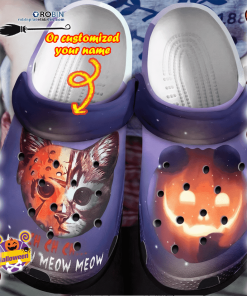 Halloween Clogs – Personalized Meow Cat Crocs Shoes