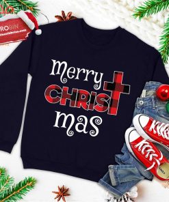 merry christmas shirt christians gifts buffalo plaid pajamas ugly christmas sweatshirt 3 vjoJs