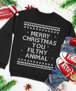 merry christmas you filthy animal funny holiday ugly christmas sweatshirt 3 nz3iw