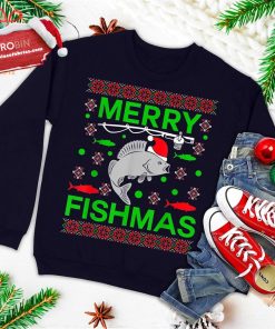 Merry Fishmas Funny Christmas Xmas Ugly Christmas Sweatshirt For Fishers