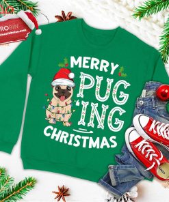 Merry Pugging Christmas Dog Santa Pug Xmas Boys Pugmas Ugly Christmas Sweatshirt
