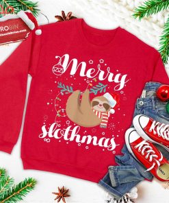 Merry Slothmas Christmas Pajama For Sloth Lovers Ugly Christmas Sweatshirt